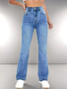 New Women'S Hot Jeans Slimming European and American Style Casual Versatile High Waist Washed Denim Trousers for Women