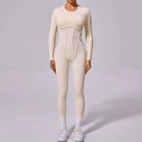 New Autumn/Winter Women'S One-Piece Yoga Jumpsuit Leggings Long-Sleeved Sexy Backless Slim Fit Sports Outfit