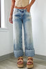 Washed Wide Leg Jeans with Pockets