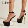 Summer Sexy PVC Transparen Open Peep Toe Platform High Heels Buckle Strap Sandals Women'S Nightclub Pole Dance Shoes