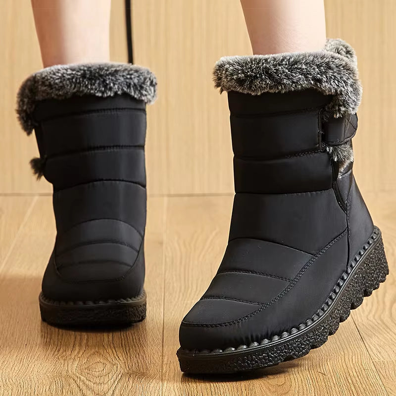 Women'S Boots 2024 Trend Winter Shoes for Woman Winter Boots Ankle Low Heels Botas Mujer Waterproof Snow Boots with Fur Shoes