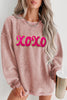 XOXO Sequin Round Neck Dropped Shoulder Sweatshirt