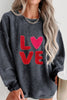 Valentine’s Day LOVE Round Neck Long Sleeve Sweatshirt