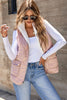 Pink Fleece Lined Quilted Vest Coats