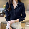 New Elegant Satin Shirts Solid Color Ladies Shirts Fashion Causal Women'S Blouses Long Sleeve Shirts Tops Blusas Mujer