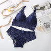 Sexy Lace Women Underwear Set Seamless Wire Free Bra Sets Hollow Out Bra and Panty Sets for Women Embroidery Intimates Lingerie