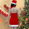 Sexy Naughty Cosplay Christmas Party Costume Strapless Velvet Satin Xmas Babydoll Short Dress Woman Santa Cute Role Play Outfit