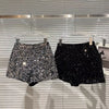 New Autumn Black Velvet Shorts Women Sequined Shiny Versatile Short Pants Clubwear Shorts Hot Pants High Street