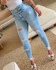 Pencil Pants Jeans Women Pencil Pants Bodycon High Waist Casual Long Pant Sheath Denim Trousers Tie Y2K Trouser Spring 2024