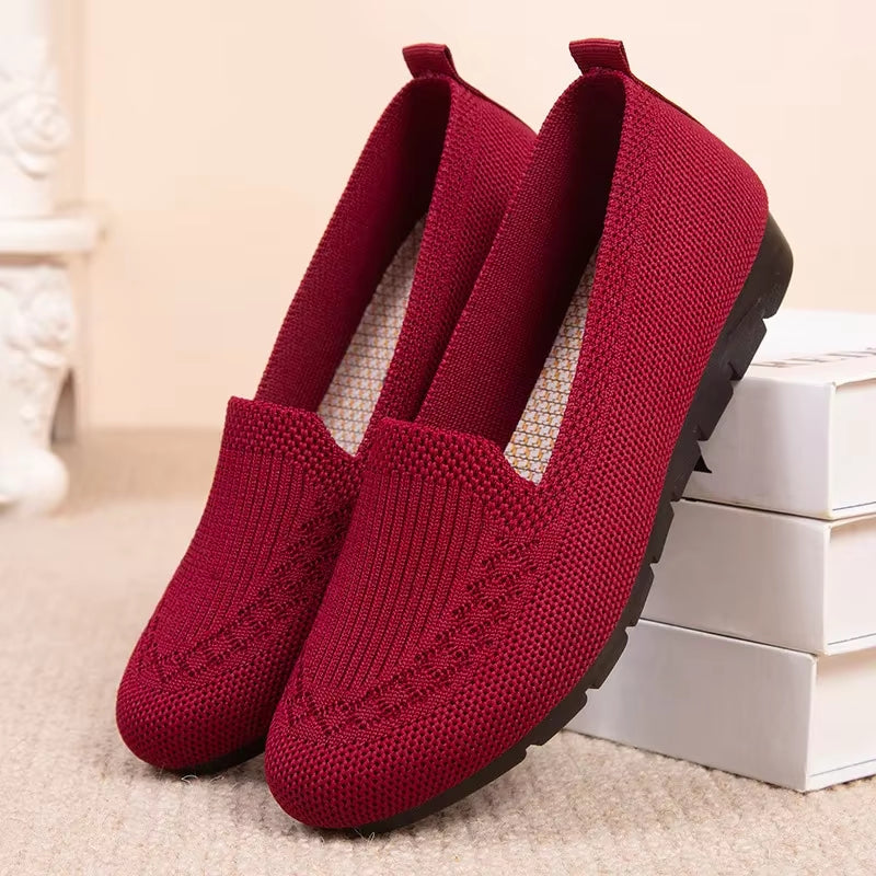 Casual Women'S Shoes Summer Mesh Breathable Flat Ladies Comfort Light Sneaker Socks Women Slip on Loafers Zapatillas Muje