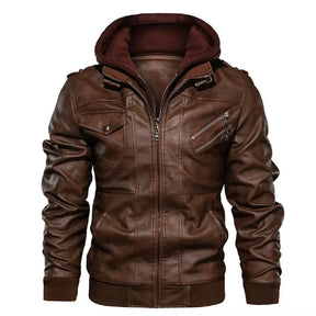 New Men'S Leather Jackets Autumn Casual Motorcycle PU Jacket Biker Leather Coats Brand Clothing EU Size Men Clothing