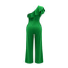 Ruffle One Shoulder Jumpsuit, Elegant Solid Jumpsuit for Spring &Summer, Women'S Clothing