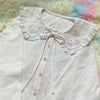 Sweet Kawaii Peter Pan Collar Lace Shirts Women Spring New Long Sleeve White Blouses All-Match Star Print Bottoming Tops