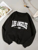 Korean Trend Women'S Sweater Los Angeles 98 Letters Printed Women'S Hoodie Long-Sleeved O-Neck Pullover Sports Fashion Clothing