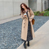 Streetwear Loose Trench Coat Midi Length Fashion Korean Elegant Khaki Black Women'S Windbreaker Coat Casual Double Breasted Tops