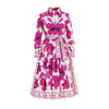 Women'S Dress New Long Sleeved Shirt Long Skirt Flower Print Party Dress