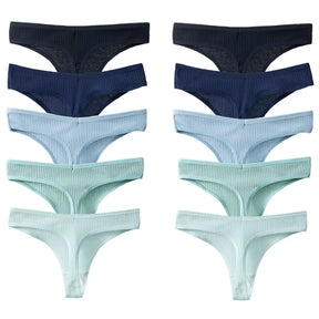 10Pcs/Set Women'S Panties Cotton Striped Underwear Sexy Sports Thongs Lingerie Soft Comfortable G-Strings Hot T-Backs