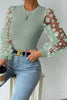 Textured Applique Long Sleeve Blouse