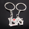 2Pcs I Love You Key Chain Women Men Bag Pendant Couple Metal Red Heart Keychains Set for Boyfriend Girlfriend Valentine Day Gift