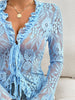 Tied V-Neck Long Sleeve Lace Top