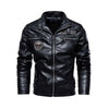 New Men'S Leather Jackets Autumn and Winter Casual Motorcycle Slim PU Jacket Biker Leather High Quality Fashion Warm Overcoat