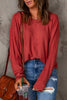 Red Sequined Heart Printed Sleeves Valentine Fashion Top