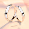 2Pcs/Set Romantic Couple Rings for Women Men Punk Heart ECG Black White Forever Love Promise Wedding Ring Valentine'S Day Gift