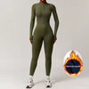 Winter Autumn Women'S One-Piece Yoga Jumpsuit Leggings Long-Sleeved Warm Ski Overalls Outerwear High Elastic Cycling Bodysuit