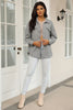 Beige Plus Size Textured Flap Pockets Jacket