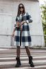 Double Take Full Size Plaid Button Up Lapel Collar Coat