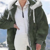 New Style Autumn and Winter Loose Plush Zipper Hooded Jacket Woman