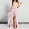 Women Luxury Dress Slash Neck Sleeveless Elegant Evening Party Dress High Split Slim Casual Holiday Maxi Dresses Sexy Vestido