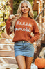 Letter Graphic Round Neck Long Sleeve Sweater