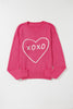 XOXO Round Neck Drop Shoulder Sweater