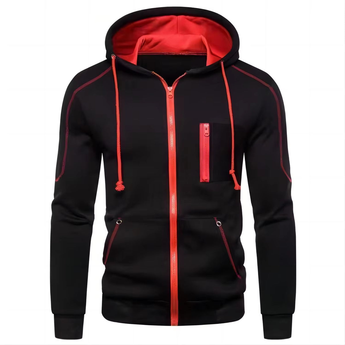 2024 New Men'S Hoodie Jacket Streetwear Long Sleeve Sweatshirts Zipper Hooded Pullover Male Sportswear Men Clothing Streetwear