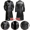 MEN'S GERMAN CLASSIC WW2 MILITARY UNIFORM OFFICER BLACK LEATHER TRENCH COAT