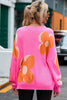 Flower Pattern Slouchy Sweater