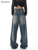 Autumn Vintage Chicly Slim Button Female High Waisted Jeans American Basic Simple Casual Fashion S-XL Baggy Jeans Women