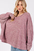 SAGE + FIG Round Neck Batwing Sleeve Oversize Top