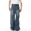 2025 Spring New Trendy Jeans Metal Ring Design Male Gradient Color Washed Straight Male Denim Pants Wide Leg Casual 9C354