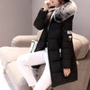 2024 New Winter Coat Women'S Jacket Fur Neckline Long Basic Coats Thick Jackets Cotton Padded Outerwear Parkas Female Clothes