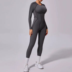 New Autumn/Winter Women'S One-Piece Yoga Jumpsuit Leggings Long-Sleeved Sexy Backless Slim Fit Sports Outfit