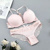 New Fashion Bralette Sexy Lingerie Seamless Push up Bra Sets Front Closure Candy Color Underwear Women Small Size Brassiere