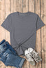 Gray Casual Plain Crew Neck Tee