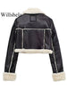 Women Fashion Solid Front Zipper Jackets Vintage Lapel Neck Long Sleeves Female Chic Lady Outfits