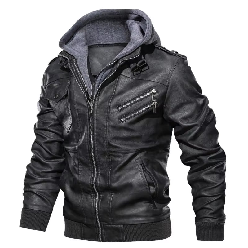 New Men'S Leather Jackets Autumn Casual Motorcycle PU Jacket Biker Leather Coats Brand Clothing EU Size Men Clothing