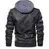 Spliced PU Leather Jackets Zipper Hooded Men Faux Leather Long Sleeve Solid Pockets Cardigan Loose Coat High Street 2024