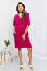 BOMBOM Sunday Brunch Button Down Knee-Length Dress in Magenta