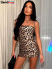 Leopard Print Sexy Dress Women Sequins Hipster Summer Fashion Skinny Elastic Skinny Midnight Party Clubwear Bodycon