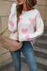 Angel Wings Heart Round Neck Dropped Shoulder Sweater